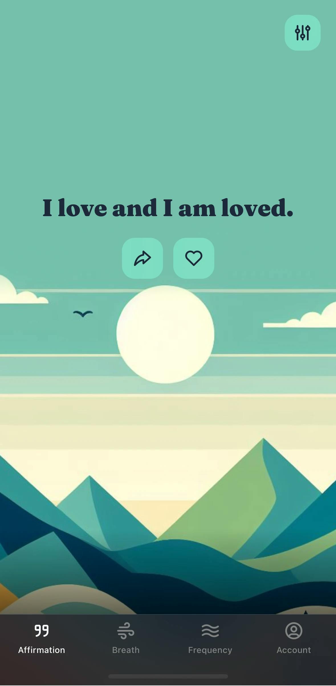 Clarymind App Affirmation Page