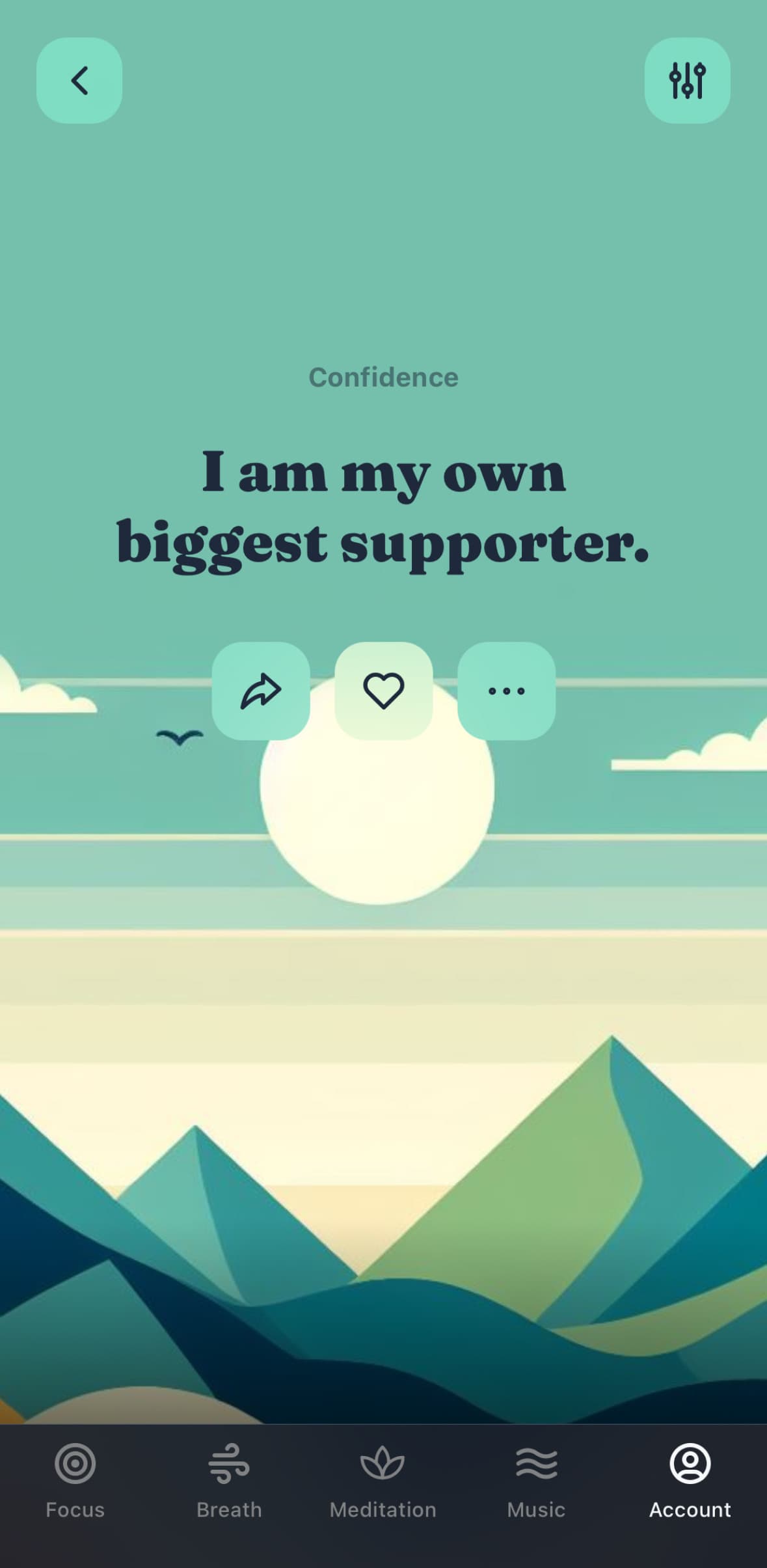 Clarymind App Affirmation Page